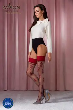 Holdups Stockings ST119 silver/red - 5
