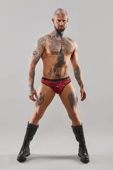 Netz-Slip RESamuel001 schwarz/rot - 2XL