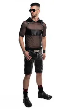 Herren Kaputzen T-Shirt RMIvo001 schwarz - 2XL