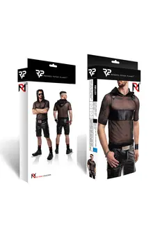 Herren Kaputzen T-Shirt RMIvo001 schwarz - 2XL
