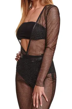 schwarz/silbernes Jumpsuit STEdvige001 - XXL