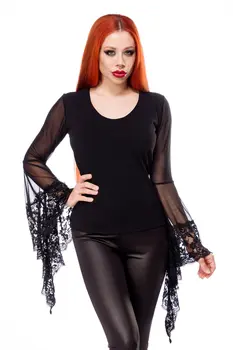 langarm Shirt mit Spitze 90522 - 4XL