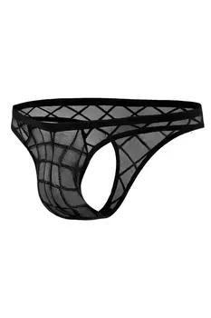 schwarzer String mit Netz RAV109 - XL
