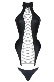 schwarze Corsage DDHekate001 + Strümpfe - XXL