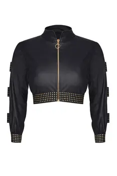 schwarzer kurze Damen Jacke CBMartha001 - 2XL