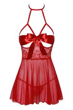 KISS247 Negligee aus Netz und Spitze - L/XL