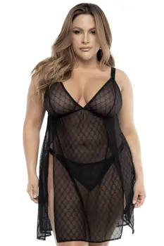 Schwarzes Babydoll Plus Size - MAL7498XBLK - 3XL/4XL