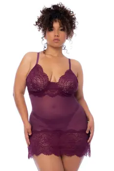 weinrotes Chemise - MAL7554XWINE - 3XL/4XL