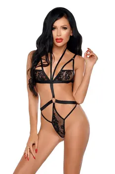 schwarzer Stringbody MS-B0172 - XXL/XXXL