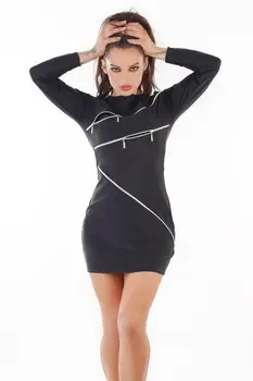 schwarzes Minikleid MS-D0205 - XXL/XXXL