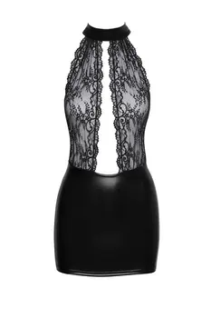 F279 Kurzes Powerwetlook Kleid - 3XL