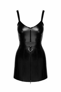 F320 Wetlook Minikleid mit Ring - 3XL