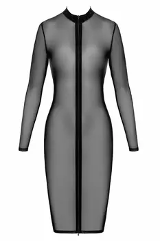 F347 halblanges Kleid aus feinem Netz - 3XL