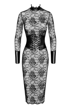 F375 halblanges Kleid Noirelle aus Spitze - 3XL
