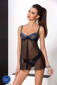 schwarz/blaues Chemise Gisele - XXL/XXXL