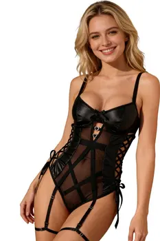 schwarzer Straps-Body Kavari - L/XL