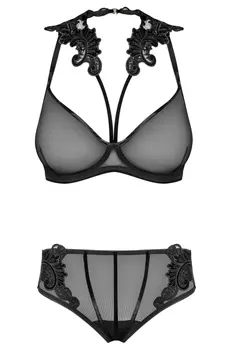 171818 Set aus Bügel-BH mit Stickerei und Panty - XL (BH 75E/80D & Panty 42)