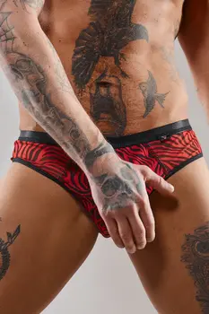 Netz-Slip REAndres001 schwarz/rot - 2XL