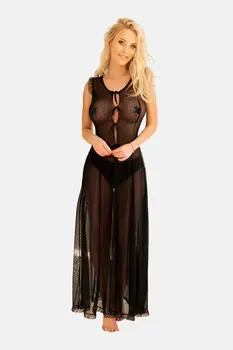 schwarzes langes Kleid KA922344 - 2XL