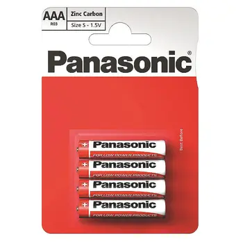 Panasonic AAA Size Battery Zinc Carbon Size S - 1.5v R03R-4BP