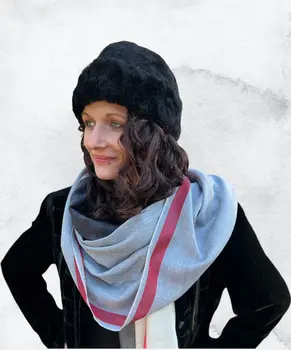 Handcrafted Suede Black Embroidered Hat
