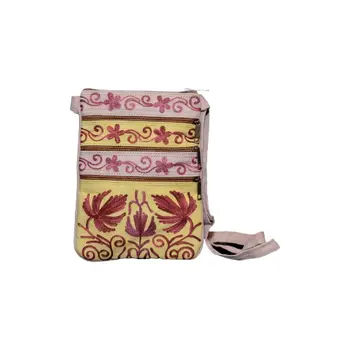 Suede Embroidered Five Zipper Cross-Body Bag
