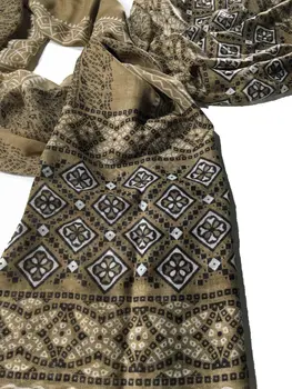 Hand Painted Wool And Silk Blend Scarf