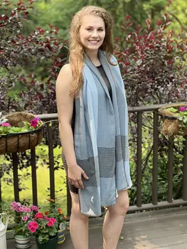Light Blue Classic Plaid Scarf