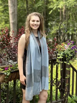 Light Blue Classic Plaid Scarf