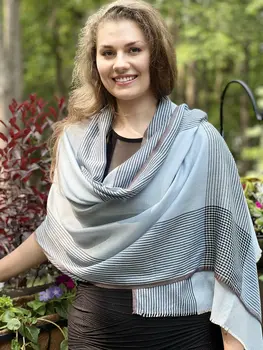 Light Blue Classic Plaid Scarf