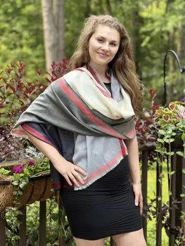 Black and White Classic Plaid Wool & Silk Scarf