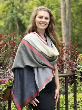 Black and White Classic Plaid Wool & Silk Scarf