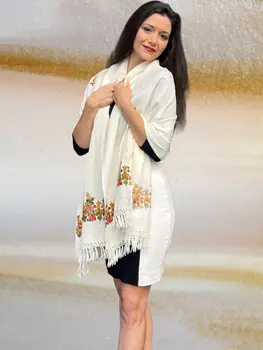 Embroidered Wool Wrap - Fall