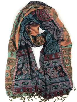 Multi-coloured Reversible Modal Jamawar Pashmina Scarf