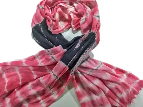 Handmade Cotton Tie-Dye Rose Scarf