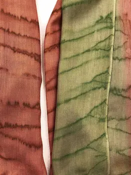 Green Modal Silk Hand Painted Watercolor Scarf