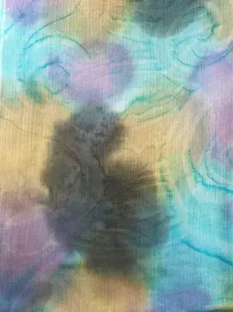Blue Modal Silk Hand Painted Watercolor Scarf