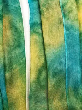 Lime Green Modal Silk Hand Painted Watercolor Scarf