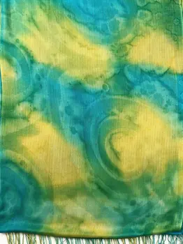 Lime Green Modal Silk Hand Painted Watercolor Scarf