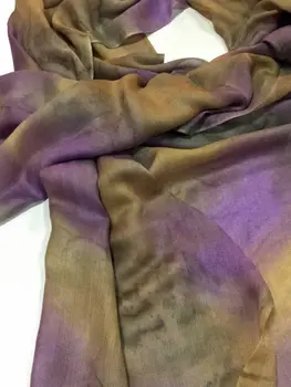 Lilac Modal Silk Hand Painted Watercolor Scarf