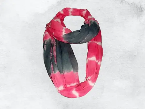 Handmade Cotton Tie-Dye Rose Scarf
