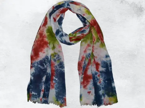 Handmade Cotton Tie-Dye US Flag Scarf
