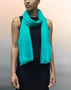 Teal Featherlight Solid Wool Scarf