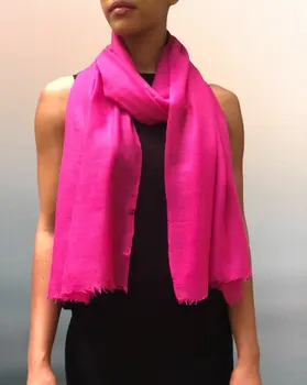 Fuchsia Solid Wool Lightweight Scarf