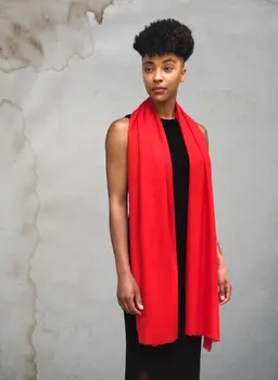 Red Featherlight Solid Wool Scarf