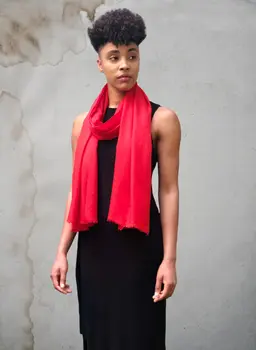 Red Featherlight Solid Wool Scarf