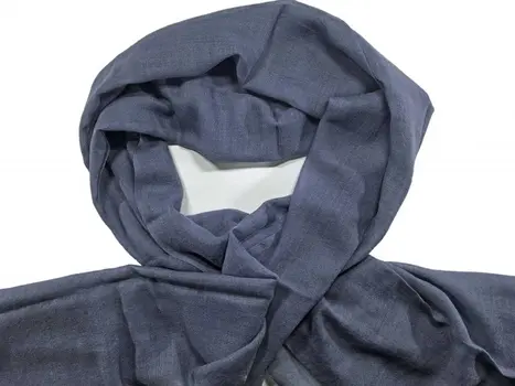 Grey Wool and Silk Solid Lightweight Scarf