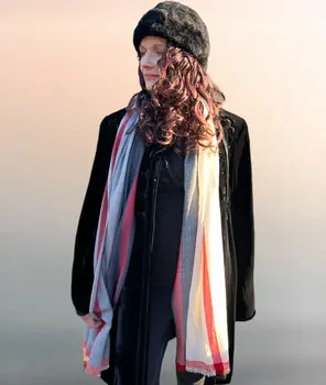 Black and White Classic Wool and Silk Plaid Scarf