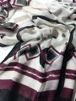 Sangria And Olive Hand Painted Wool Print Scarf