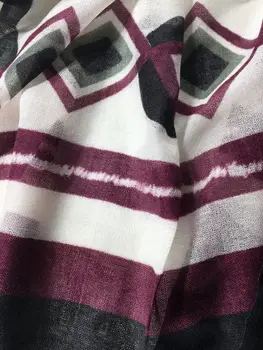 Sangria And Olive Hand Painted Wool Print Scarf